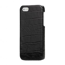 Telefona apvalks ar krokodila ādas imitāciju - melns (iPhone 5 / 5S / SE 2016)