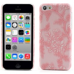 „Ziedi“ plastmasas apvalks - rozs (iPhone 5C)