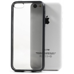 Plastmasas apvalks ar sānu apmale - dzidrs / melns (iPhone 5C)