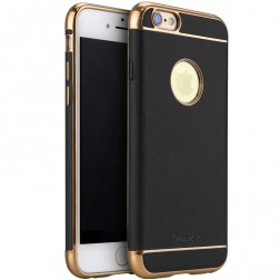„IPAKY“ Luxury cieta silikona (TPU) apvalks - melns / zelta (iPhone 6 / 6s)
