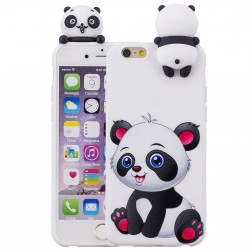 „Squezy“ Panda cieta silikona (TPU) apvalks - balts (iPhone 6 / 6s)