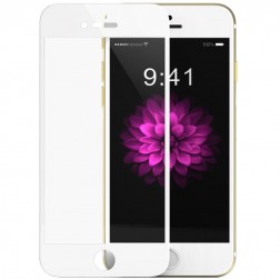 „Devia“ 9H Tempered Glass ekrāna aizsargstikls 0.33 mm + aizsargplēve aizmugurējām vāciņam - balts (iPhone 6 Plus / 6S Plus)