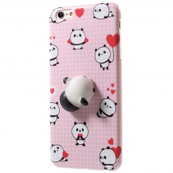 „Squezy“ Panda cieta silikona (TPU) apvalks - rozs (iPhone 6 / 6s)
