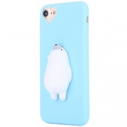 „Squezy“ Polar Bear cieta silikona (TPU) apvalks - gaiši zils (iPhone 6 / 6s)
