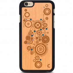 „Crafted Cover“ dabīga koka apvalks - Mehānisms ar kristāliem (iPhone 6 / 6s)