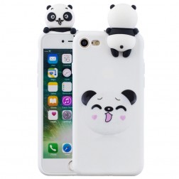 „Squezy“ Panda cieta silikona (TPU) apvalks - balts (iPhone 7 / 8 / SE 2020 / SE 2022)