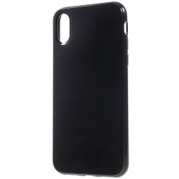 Cieta silikona apvalks - melns (iPhone X / Xs)