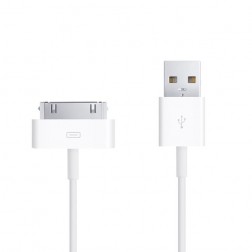 „Apple“ 30-pin USB vads - balts (1,2 m.)