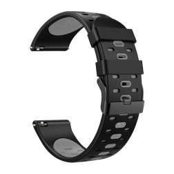„Bi-color“ viedā pulksteņa cietā silikona (TPU) siksniņa - melns (Samsung Galaxy Watch 3 / Watch / Gear S3 Classic)
