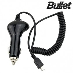 „Bullet“ autolādētājs ar micro USB vadu - melns (1 A)