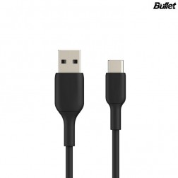 „Bullet“ USB Type-C vads - melns (3 m.)