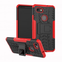 „Kickstand“ pastiprinātas aizsardzības apvalks - sarkans / melns (Pixel 2 XL)