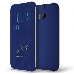 „HTC“ Dot View origināls atvēramais futrālis - zils (One M8 / One M8s)