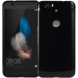 Cieta silikona (TPU) apvalks - melns (Nexus 6P)