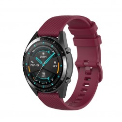 Viedā pulksteņa cietā silikona (TPU) siksniņa - bordo (Huawei Watch 4 Pro / Watch 2 Pro / Watch GT Runner / GT 3 / Watch GT 3 SE / Honor Watch GS 3i)