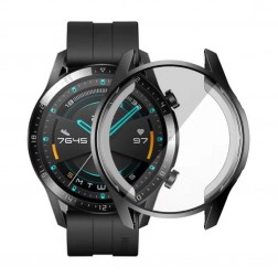 Cietā silikona (TPU) apvalks priekš viedpulksteņa - melns (Huawei Watch GT 2)