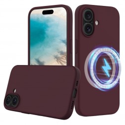 "Shell" MagSafe cieta silikona (TPU) apvalks - bordo (iPhone 16)