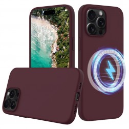 "Shell" MagSafe cieta silikona (TPU) apvalks - bordo (iPhone 16 Pro Max)