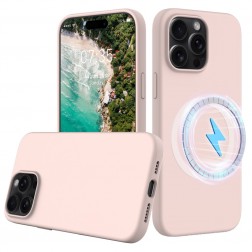 "Shell" MagSafe cieta silikona (TPU) apvalks - rozā (iPhone 16 Pro Max)