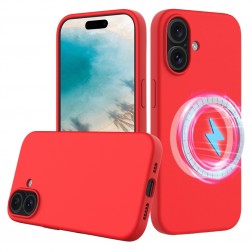 "Shell" MagSafe cieta silikona (TPU) apvalks - sarkans (iPhone 16)