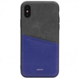 „MOKKA“ Svelte ādas apvalks - zils / peleks (iPhone X / Xs)