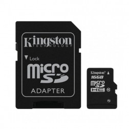 „Kingston“ MicroSD atmiņas karte - 16 Gb (10 Klase) + SD adapteris