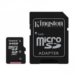 „Kingston“ MicroSD atmiņas karte - 64 Gb (10 Klase) + SD adapteris