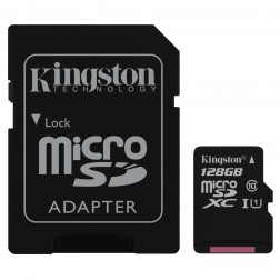 „Kingston“ MicroSD atmiņas karte - 128 Gb (10 Klase) + SD adapteris