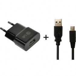 „LG“ sienas lādētājs - melns + micro USB vads