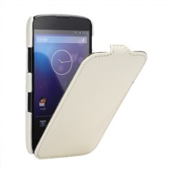 „Lychee“ vertikāli atvēramais futrālis - balts (Nexus 4)