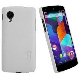 „Nillkin“ Super Frosted futrālis - balts + ekrāna aizsargplēve (Nexus 5)