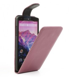 Klasisks atvēramais futrālis - rozs (Nexus 5)