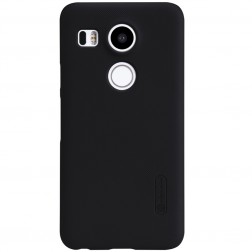 „Nillkin“ Frosted Shield apvalks - melns + ekrāna aizsargplēve (Nexus 5X)