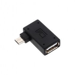 Micro USB OTG stūrains (kreisais) adapteris - melns
