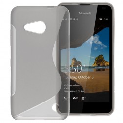 Cieta silikona (TPU) apvalks - dzidrs, pelēks (Lumia 550)