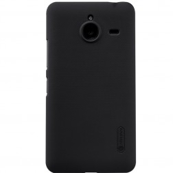 „Nillkin“ Frosted Shield apvalks - melns + ekrāna aizsargplēve (Lumia 640 XL)