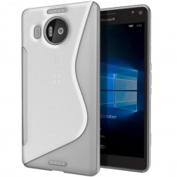 Cieta silikona (TPU) apvalks - dzidrs, pelēks (Lumia 950 XL)