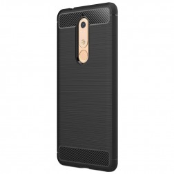 „Carbon“ cieta silikona (TPU) apvalks - melns (Nokia 5.1 2018)