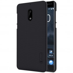 „Nillkin“ Frosted Shield apvalks - melns + ekrāna aizsargplēve (Nokia 6)