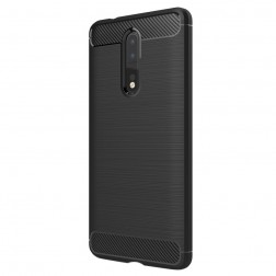 „Carbon“ cieta silikona (TPU) apvalks - melns (Nokia 8)