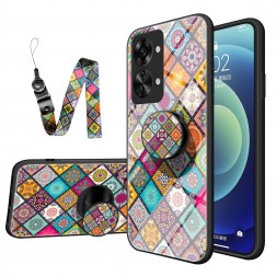 „Pattern“ cieta silikona (TPU) apvalks - krāsains + telefona virviņa + turētājs (OnePlus Nord 2T 5G)