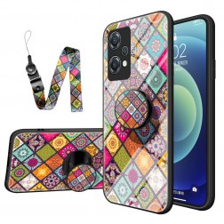 „Pattern“ cieta silikona (TPU) apvalks - krāsains + telefona virviņa + turētājs (OnePlus Nord CE 2 Lite 5G)