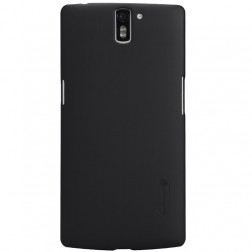 „Nillkin“ Frosted Shield apvalks - melns + ekrāna aizsargplēve (OnePlus One)