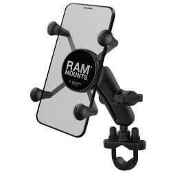 „RAM Mounts“ X-Grip telefona turētājs motociklam (piestiprina pie stūres) - melns