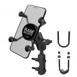 „RAM Mounts“ X-Grip telefona turētājs motociklam (piestiprina pie bremzēm/sajūga) - melns