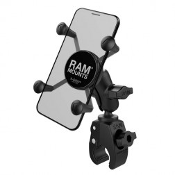 „RAM Mounts“ X-Grip telefona turētājs motociklam / kvadraciklam / velosipēdam / elektroskrejritenim (piestiprina pie stūres) - melns