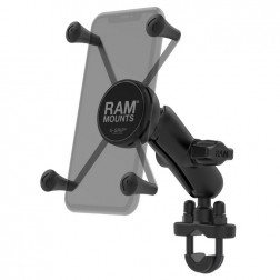 „RAM Mounts“ X-Grip U-Bolt Base telefona turētājs motociklam (piestiprina pie stūres) - melns