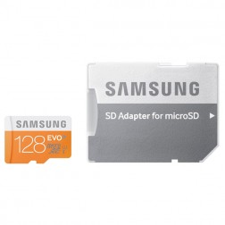 „Samsung“ Evo MicroSD atmiņas karte - 128 Gb (10 Klase) + SD adapteris