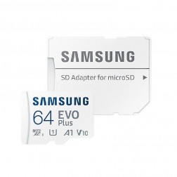 „Samsung“ Evo Plus MicroSD atmiņas karte - 64 Gb (10 Klase) + SD adapteris