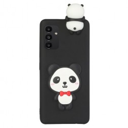 „Squezy“ Panda cieta silikona (TPU) apvalks - melns (Galaxy A14 5G / A14 4G)